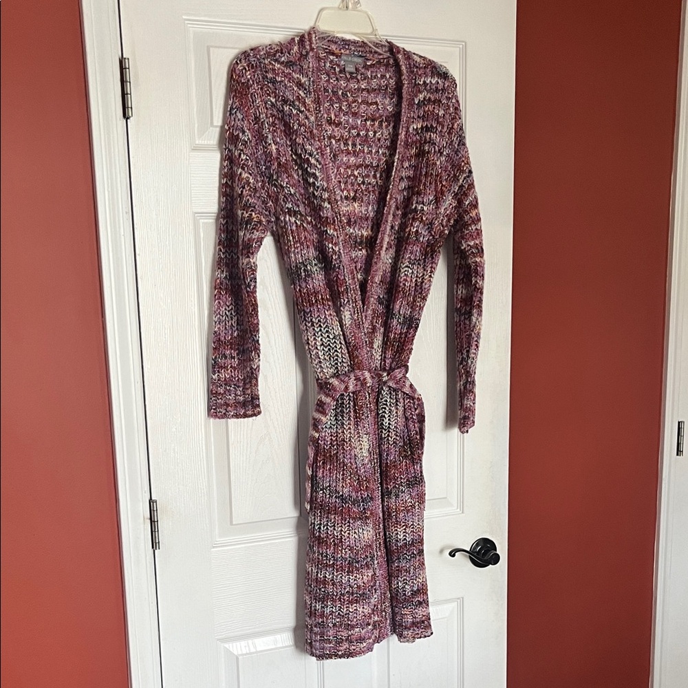 Multicolor Knit Women's Sweatercoat duster small medium
